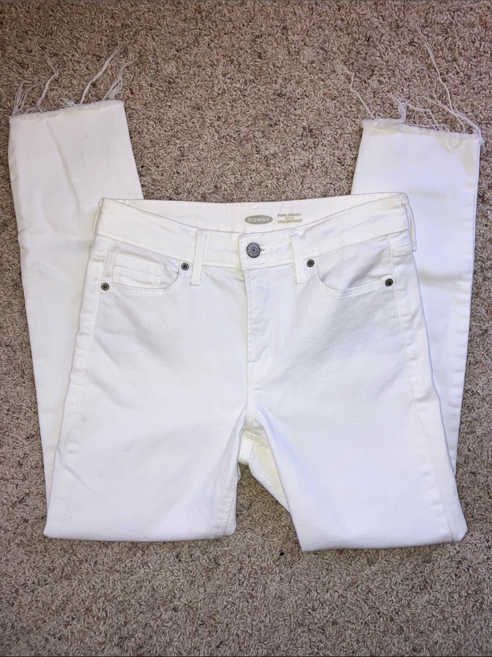 Old Navy Women's White Straight Leg Jeans